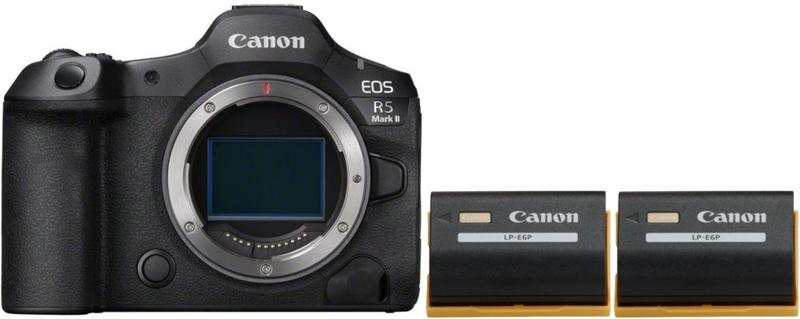 Canon EOS R5 II systeemcamera met 2x extra LP-E6P accu
