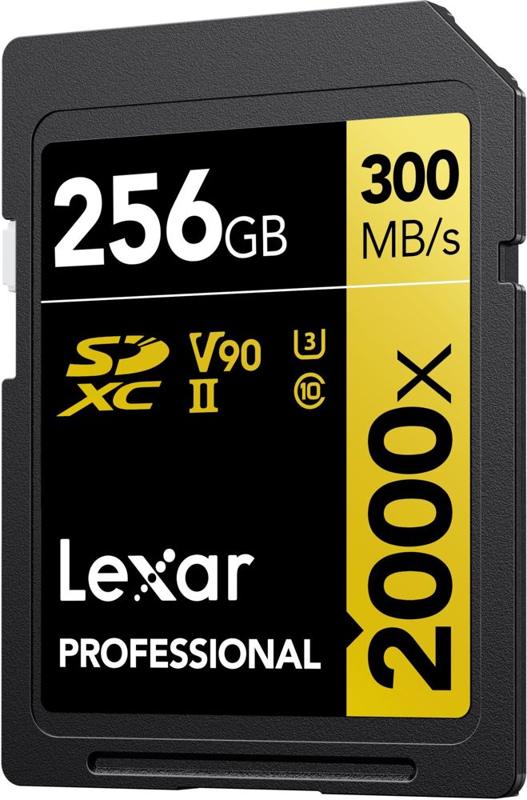 Foto 2 van LEXAR Professional SDXC 256GB 2000x UHS-II V90 Geheugenkaart