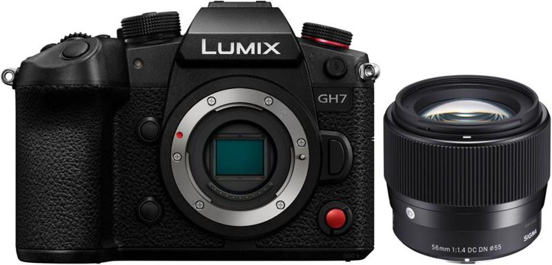Panasonic Lumix DC-GH7 Systeemcamera met Sigma 56mm f/1.4 DC DN MFT Objectief