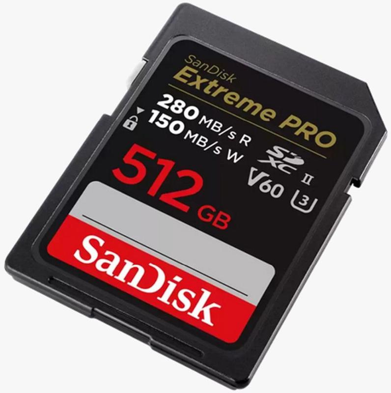 Foto 2 van SanDisk Extreme Pro SDXC 512GB 280MB/s V60 UHS II Geheugenkaart