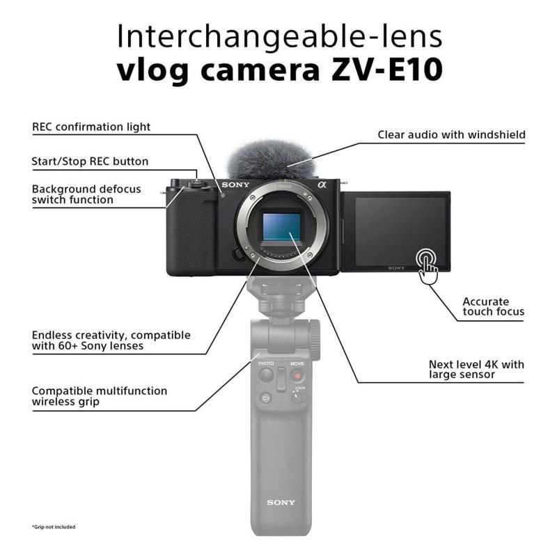 Foto 2 van Sony ZV-E10 Vlogging Systeemcamera met 16-50mm objectief en ECM-W2BT microfoon