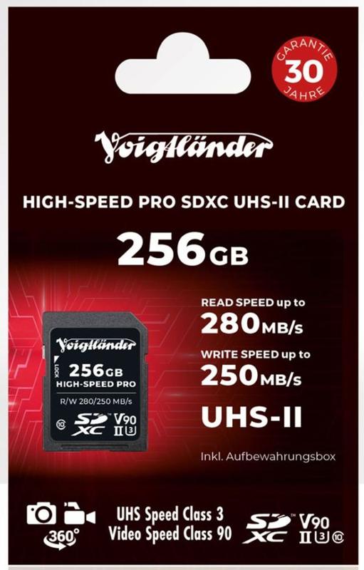 Foto 2 van Voigtländer Professional High-Speed SDXC 256GB UHS-II geheugenkaart